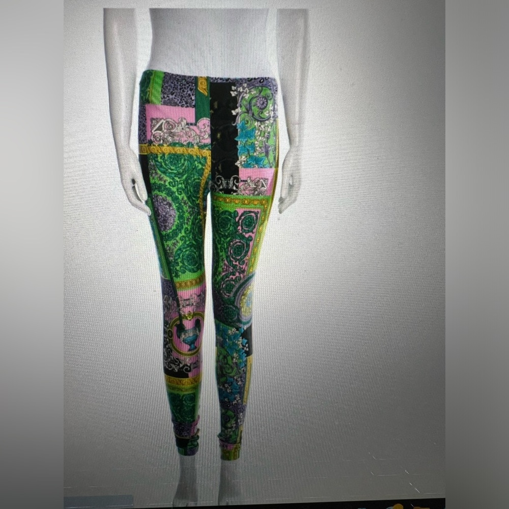 Versace Skinny Baroque Leggings size 8 euro 42 *used*